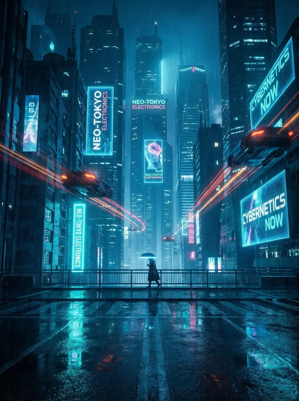 五一吃瓜 - 赛博朋克都市夜景与飞行器